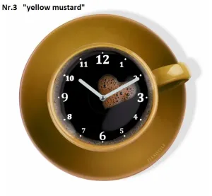Konyhai óra kávés csésze formájú Sárga #1379781