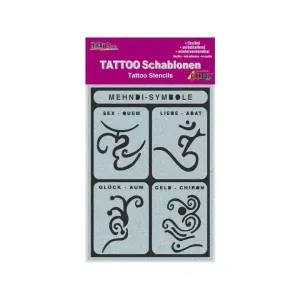 Öntapadós tetováló sablon Mehndi-Szimbólumok