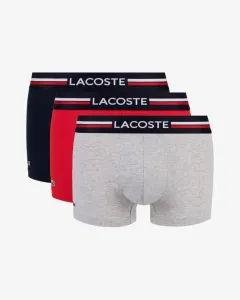 Lacoste Iconic Cotton Stretch Boxeralsó 3 db Kék Piros Szürke #595989