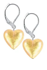 Lampglas Csodálatos fülbevaló Golden Heart 24 karátos arannyal ellátott Lampglas ELH24 gyönggyel