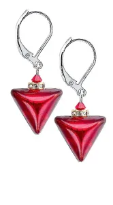 Lampglas Csodálatos fülbevaló Red Triangle 24 karátos arannyal Lampglas ETA4/S gyöngyökben