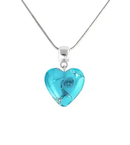 Lampglas Gyengéd nyaklánc Forest Heart tiszta ezüsttel Lampglas gyöngyben NLH10