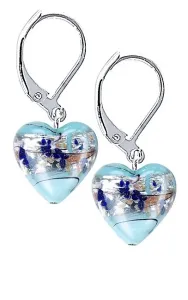 Lampglas Gyönyörű fülbevaló Ice Heart tiszta ezüsttel ellátott Lampglas ELH29 gyönggyel