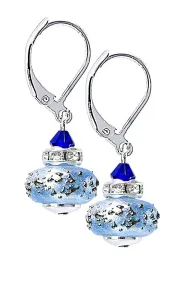 Lampglas Gyönyörű kék fülbevaló Triple Blue Lampglas ECU34 gyöngyből