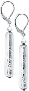 Lampglas Kristály fülbevaló Ice Queen ezüsttel ellátott Lampglas EPR3 gyönggyel