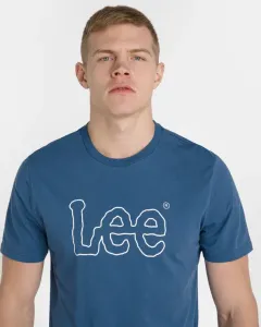 Lee Wobbly Logo Póló Kék