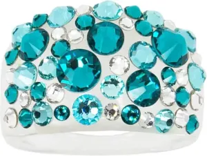 Levien Csillogó gyűrű kristályokkal Bubble Blue Zircon 53 mm