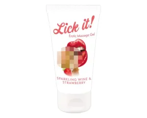 Lick it! - 2in1 ehető síkosító - pezsgő-eper (50ml) #321967