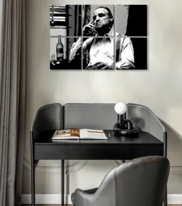 Legnagyobb maffiózók a vásznon The Godfather - Vito Corleone egy üveg whiskyvel (MAFIA Pop Art vászonkép)