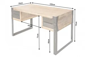 Design íróasztal Unity 135 cm