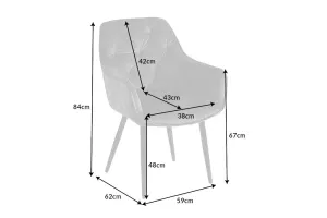 Design szék Garold szürke-zöld bársony