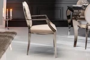 Design szék kartámlával Rococo II bézs