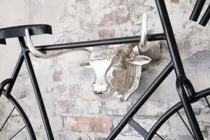 Fali dekoráció Bull 47 cm / ezüst