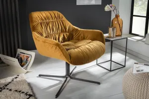 Stílusos fotel Bently mustársárga bársony