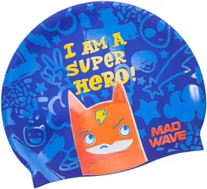 Gyermek úszósapka mad wave super hero swim cap junior kék