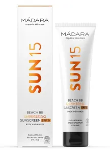 MÁDARA Csillogó fényvédő BB krém testre és arcra SPF 15 Beach BB (Shimmering Sunscreen) 100 ml