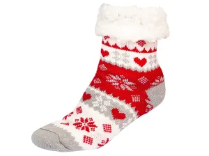 Téli zokni - szürke/piros - Méretet 35-42 #20507