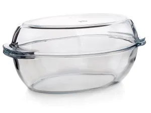 Üveg sütőtál - átlátszó - Méretet 4l, 35x20x10cm