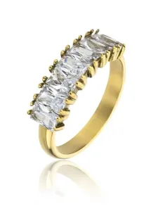 Marc Malone Csillogó aranyozott gyűrű cirkónium kövekkel Leila White Ring MCR23061G 52 mm