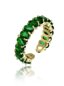 Marc Malone Csillogó aranyozott gyűrű zöld cirkónium kövekkel Arabella Green Ring MCR23048G