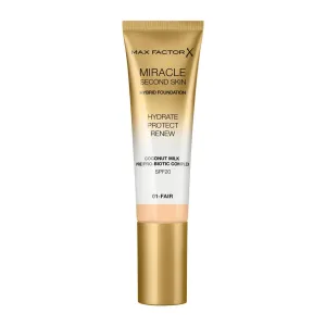Max Factor Ápoló smink a természetes megjelenésű bőrért Miracle Touch Second Skin SPF 20 (Hybrid Foundation) 30 ml 06 Golden Medium