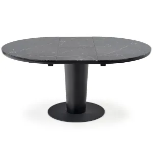 Kinyitható asztalok  Cristiano 120/160x120cm Üveg/Mdf/Acél – Fekete