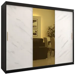 Szekrény Platinum T1 250 fekete márvány/fehér