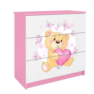 Komód Detsko számára Babydreams Rózsaszín – Medve Pillangó
