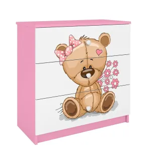 Komód Detsko számára Babydreams Rózsaszín – Medve Virágok