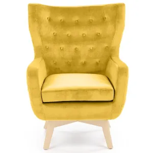 Fotel Marvel sárga/természetes