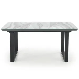 Asztal Marley 160/200 Fehér Marmur/Hamuszürke/Fekete