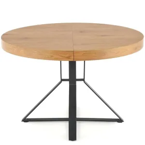 Asztal Mercy 120/160 Mdf/Acél – Tölgy Aranysárga/Fekete