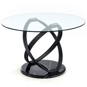 Asztal Optico 122 Üveg/Acél/Mdf – Transparentny/Fekete