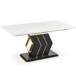 Asztal Vincenzo 160/200 Mdf/Acél – Fehér/Fekete