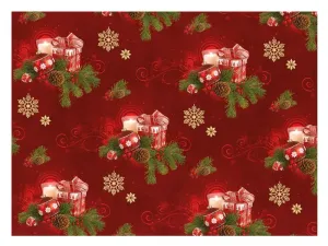 LUX csomagolópapír - karácsonyi ajándékok piros - 100x70 cm lapok - MFP Paper