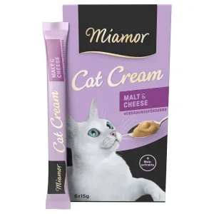 66x15g Miamor Cat Snack malátakrémmel & sajttal macskasnack