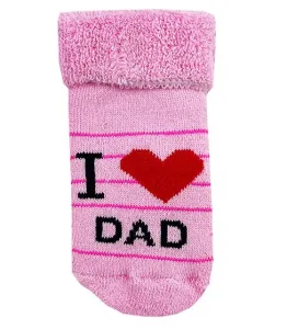 Újszülött zokni- Dad, rózsaszín