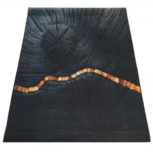 Egyszerű fekete szőnyeg érdekes részletekkel Szélesség: 120 cm | Hosszúság: 180 cm