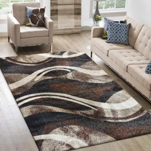 Eredeti szőnyeg absztrakt mintával, barna színben Szélesség: 80 cm | Hossz: 150 cm