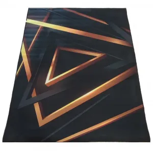 Fekete szőnyeg arany mintával Szélesség: 160 cm | Hosszúság: 220 cm