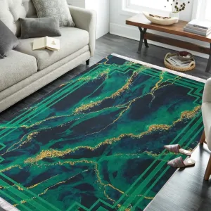 Zöld, mintás csúszásgátló szőnyeg Szélesség: 60 cm | Hossz: 100 cm #1258229
