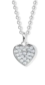 Modesi Csillogó ezüst szív nyaklánc M43084 (lánc, medál)