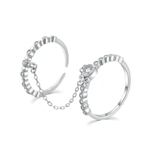 MOISS Bámulatos dupla ezüst gyűrű cirkónium kövekkel R00022 54 mm