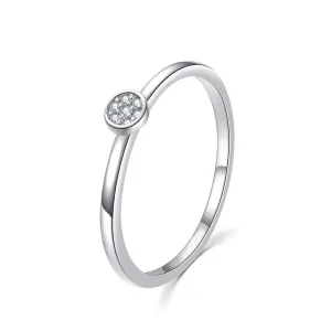 MOISS Csillogó ezüst gyűrű átlátszó cirkónium kővel R00020 50 mm
