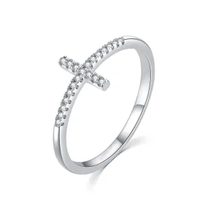 MOISS Elegáns ezüst gyűrű kereszttel R00020 54 mm