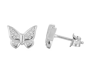 MOISS Gyengéd ezüst fülbevalók Pillangók E0002622