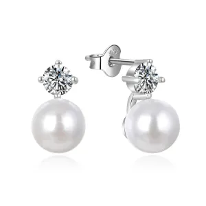 MOISS Gyönyörű ezüst fülbevaló gyöngyökkel Naomi E0003104 #1361691
