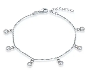 MOISS Gyönyörű ezüst karkötő gyöngyökkel BP000022
