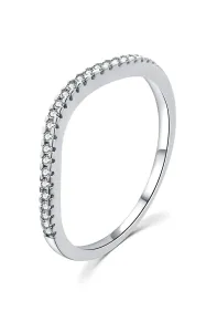 MOISS Minimalista ezüst gyűrű cirkónium kövekkel R00023 52 mm
