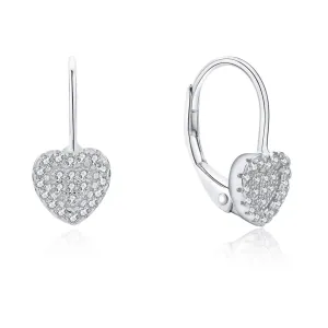 MOISS Romantikus ezüst szív fülbevaló cirkónium kővel E0000560